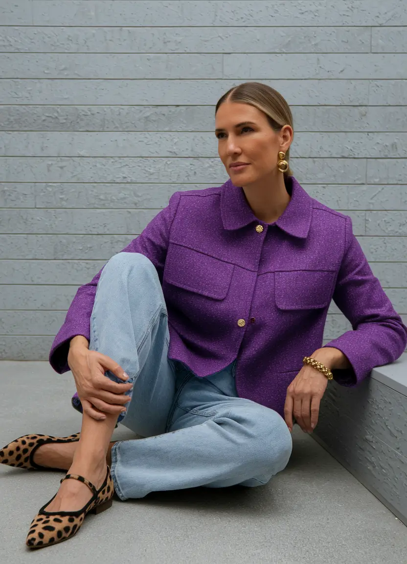 new ideas 2025 fall style for women Purple Power Meets Playful Prints