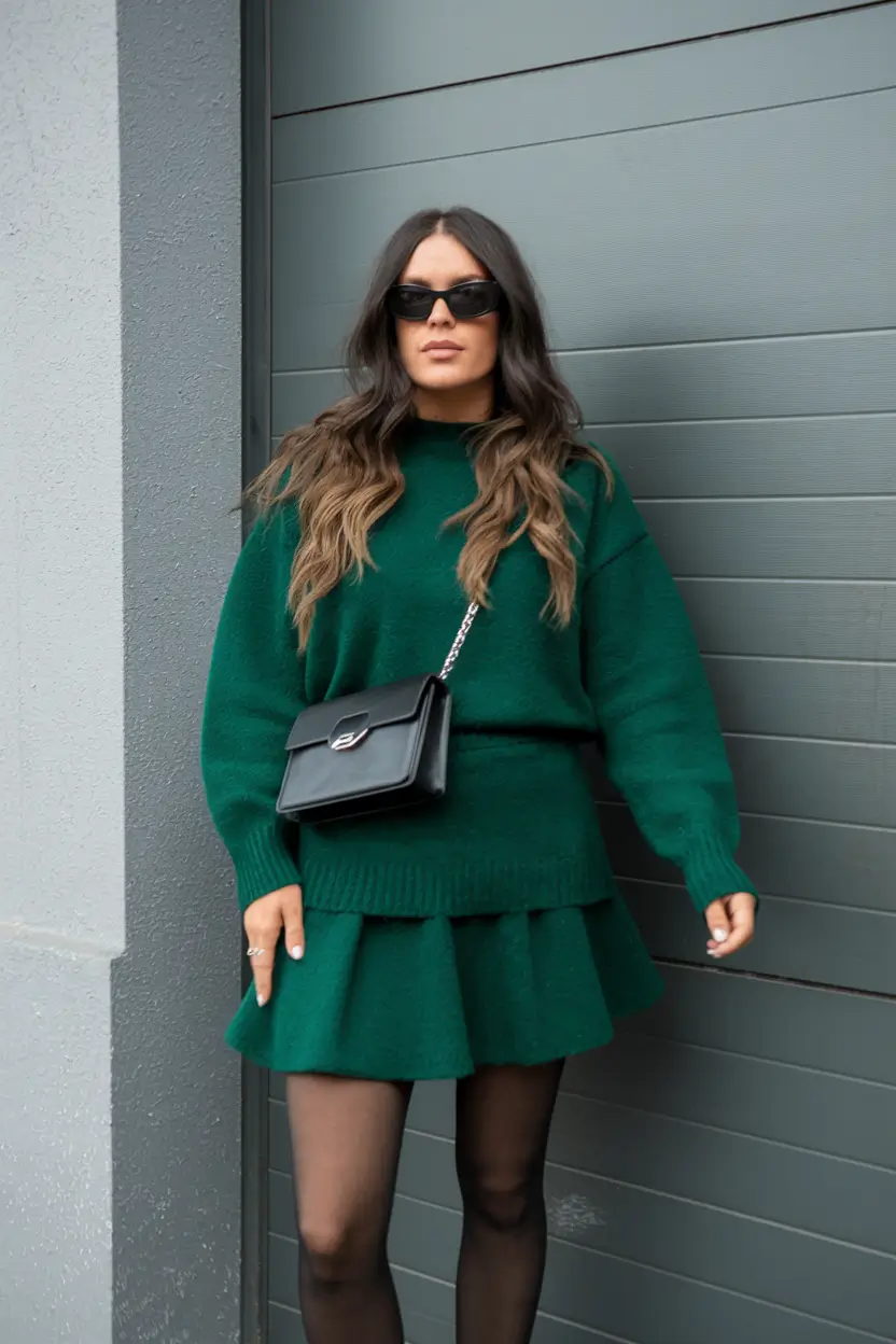new ideas 2025 fall style for women Emerald Knit and Mini Set