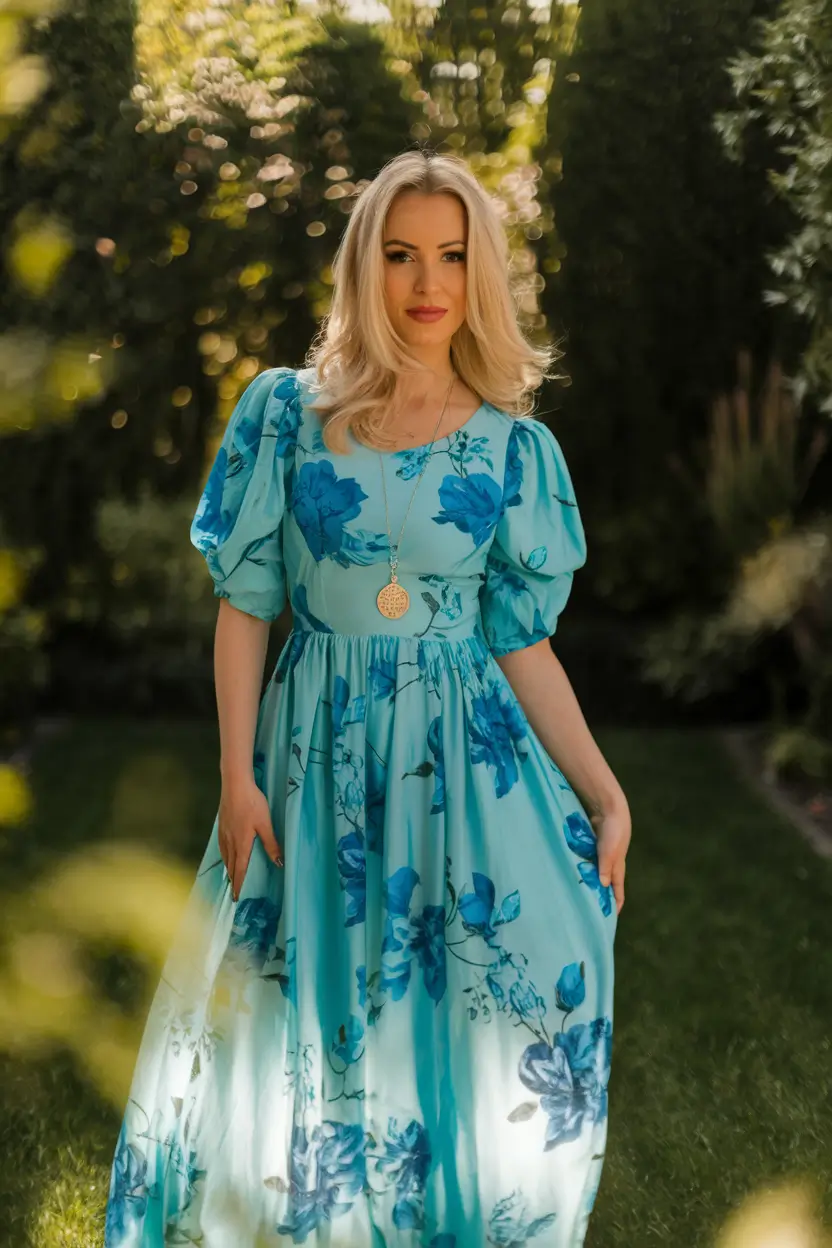october wedding guest outfits ideas 2025 Blue Blooming Romance