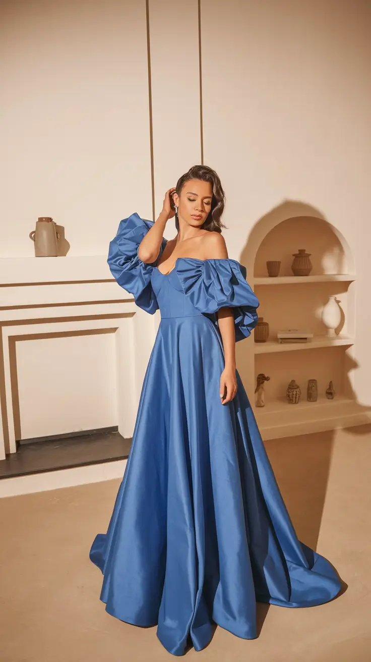 october wedding guest outfits ideas 2025 Cobalt Couture Moment