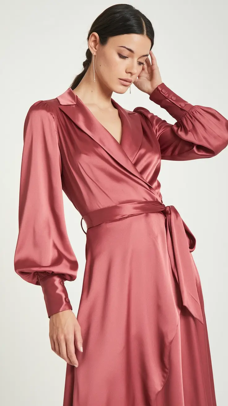 october wedding guest outfits ideas 2025 Rose Satin for a Black-Tie Glow