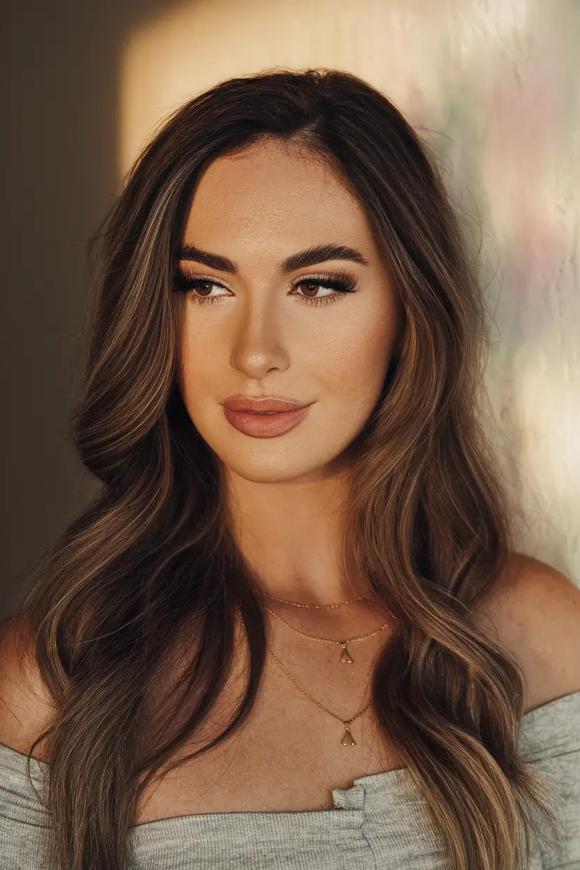 caramel autumn fall hair colors Golden Beige Balayage with Soft Contour