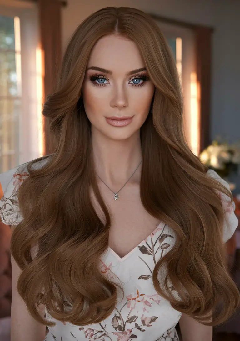 caramel autumn fall hair colors Long and Lush with Milk-Chocolate Shine