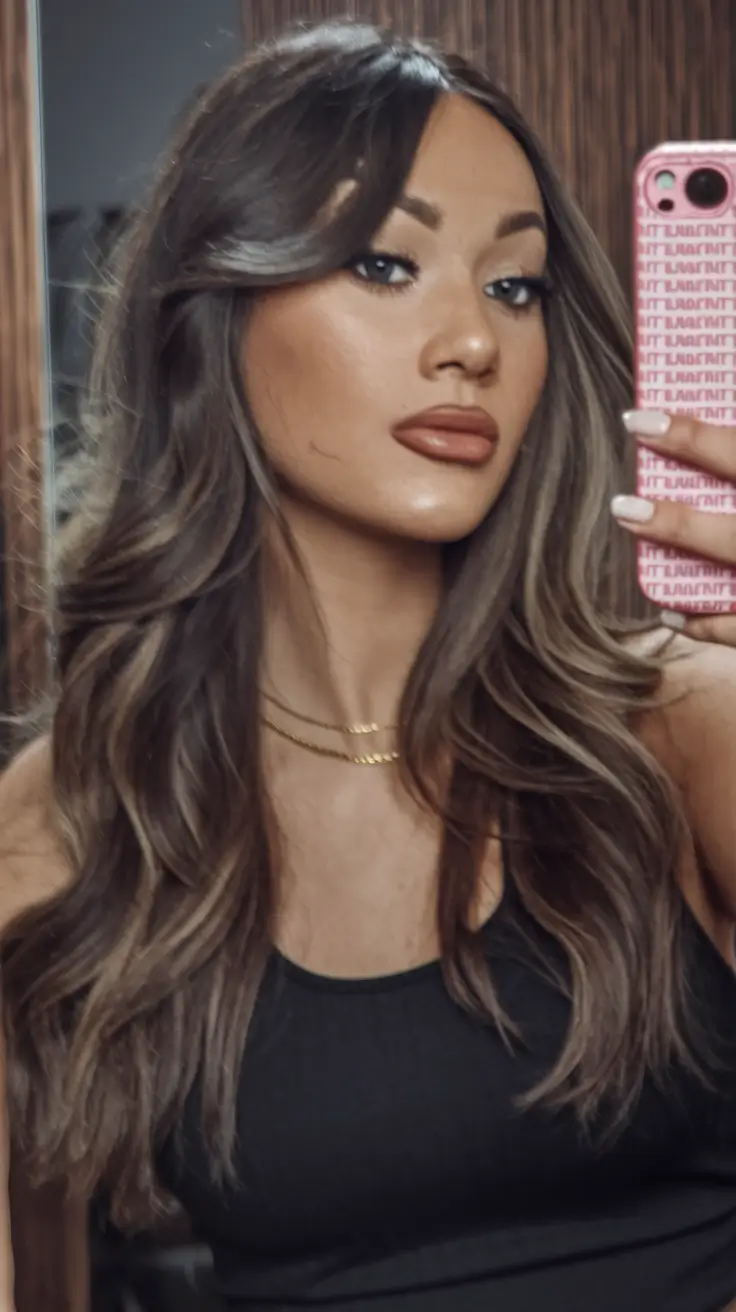 highlights brown Dimensional Brunette with Subtle Cool Highlights