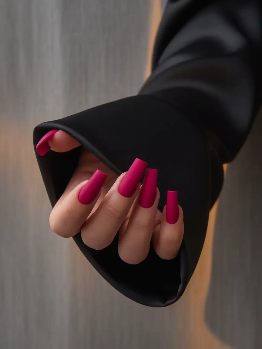 September 2025 Nail Colors Shades Velvet Matte Fuchsia