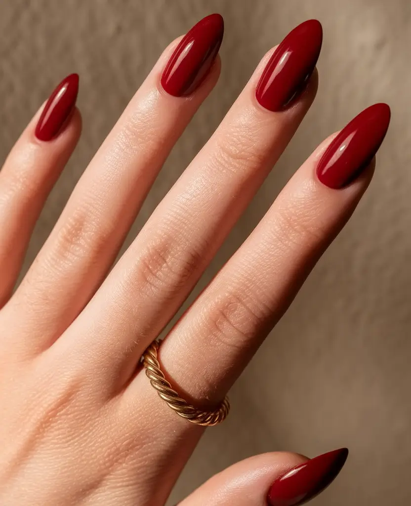 September 2025 Nail Colors Shades Glossy Cherry Almond