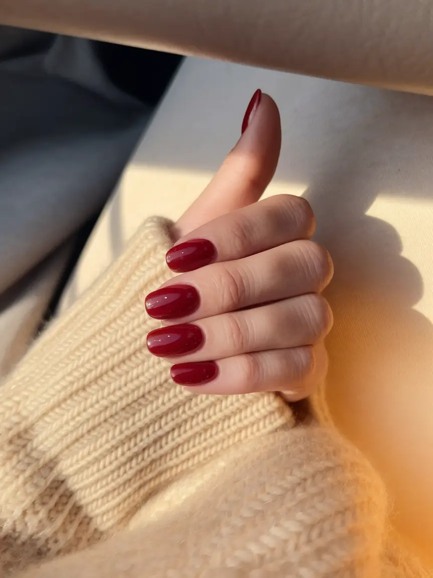 September 2025 Nail Colors Shades Cozy Cranberry Red