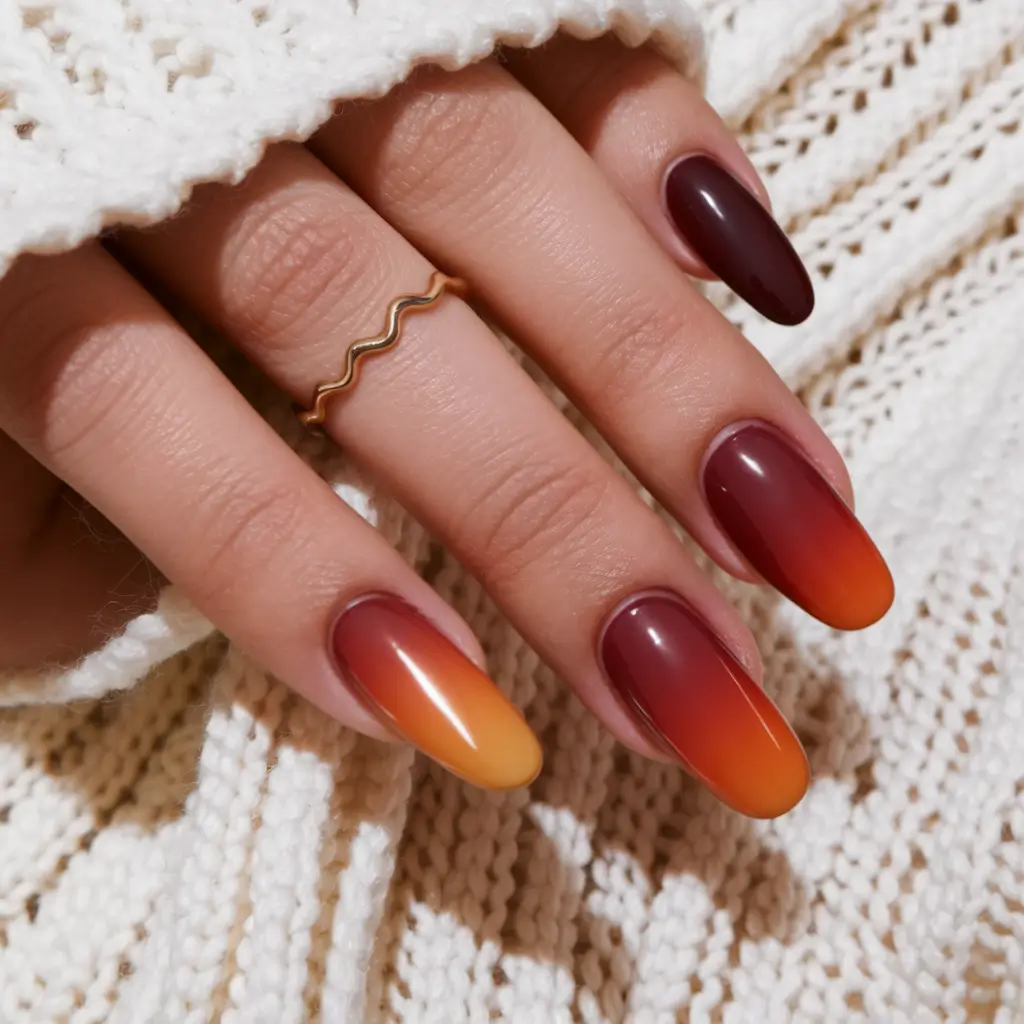 September 2025 Nail Colors Shades Matte Sunset Fade
