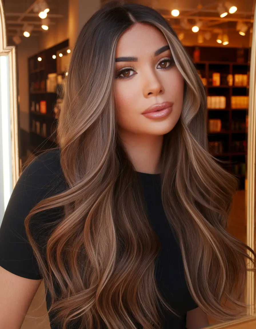september hair color ideas - Waves of Cinnamon Mocha Dimension