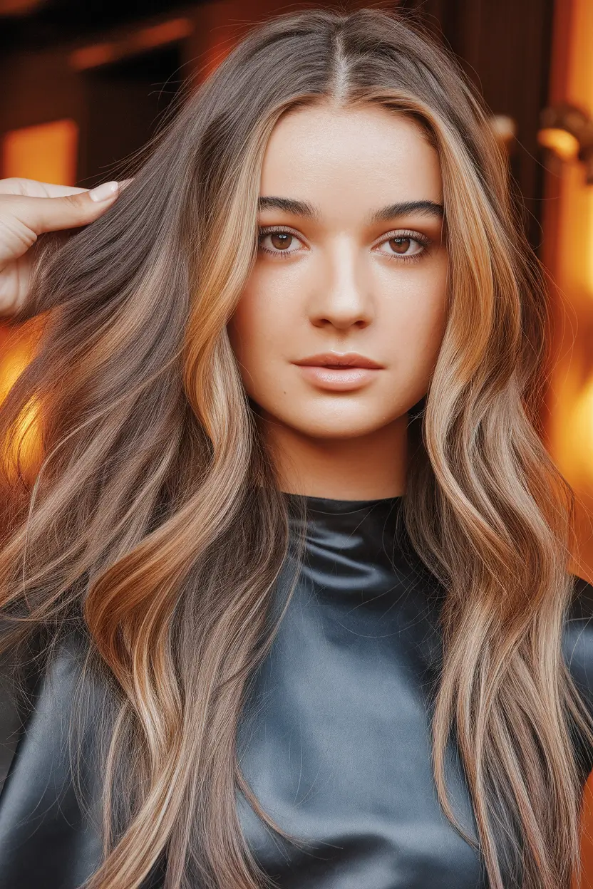 september hair color ideas brunette highlights Dimensional Brunette Balayage with Honey Ribbons