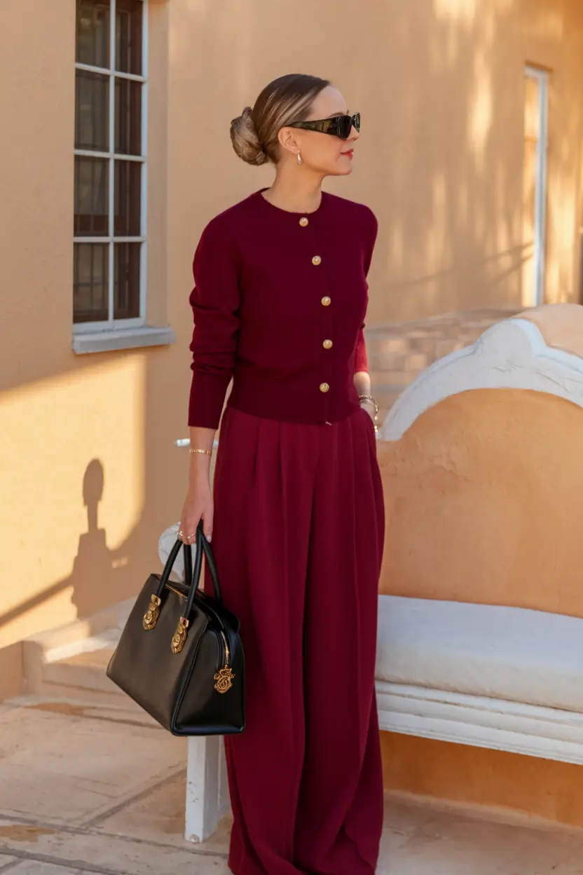 Top Fashion Trends Women for Fall 2025 Merlot Monochrome Luxe
