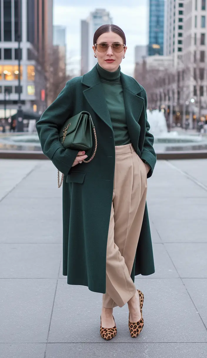 Top Fashion Trends Women for Fall 2025 – Monochrome Emerald City Stroll