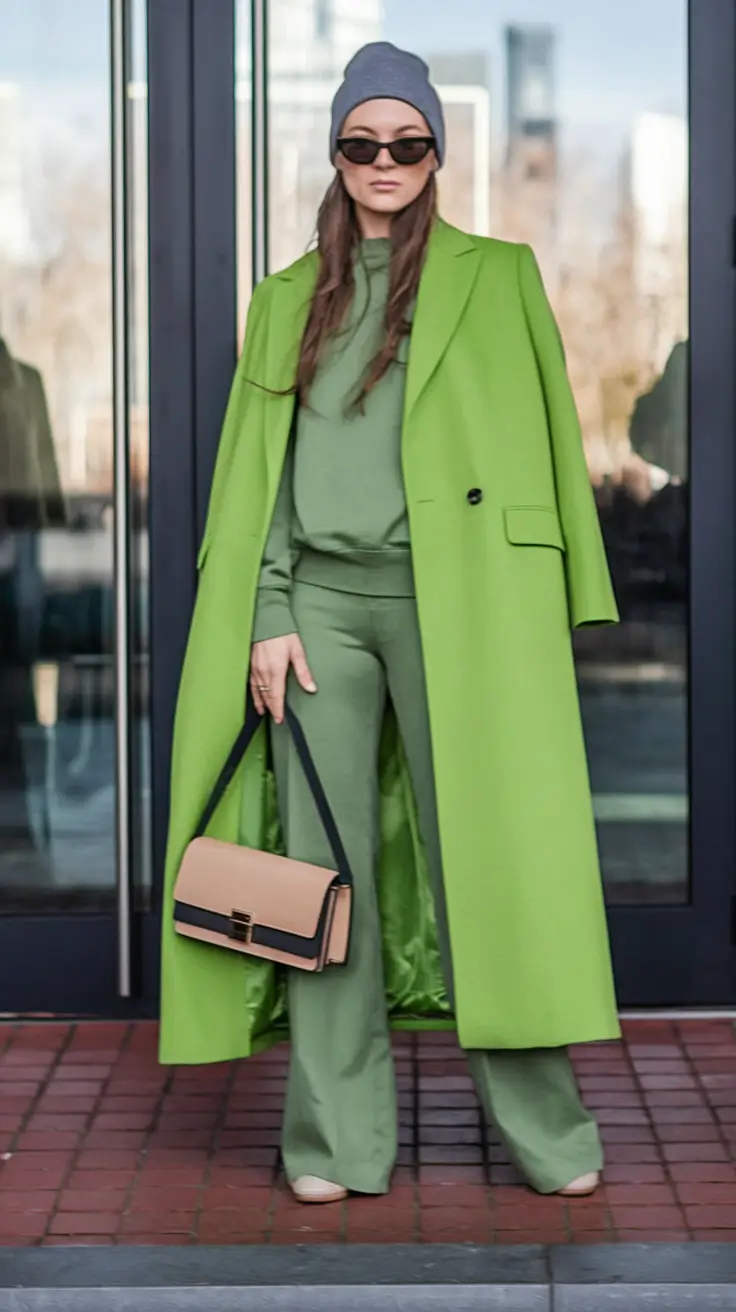 Top Fashion Trends Women for Fall 2025 Monochrome Matcha Moment