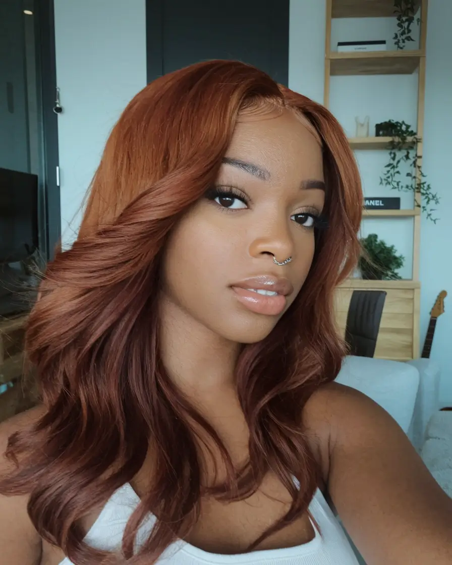 Top Hair Colors for Black Women This Fall 2025 Chestnut Pumpkin Spice Layers