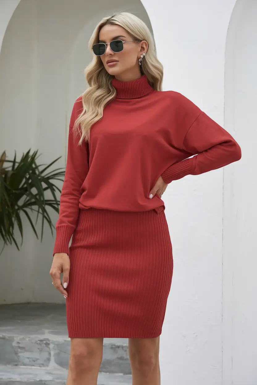 Trendy outfits Picks for the 2025 Fall Season Tomato Red Power Co-Ord