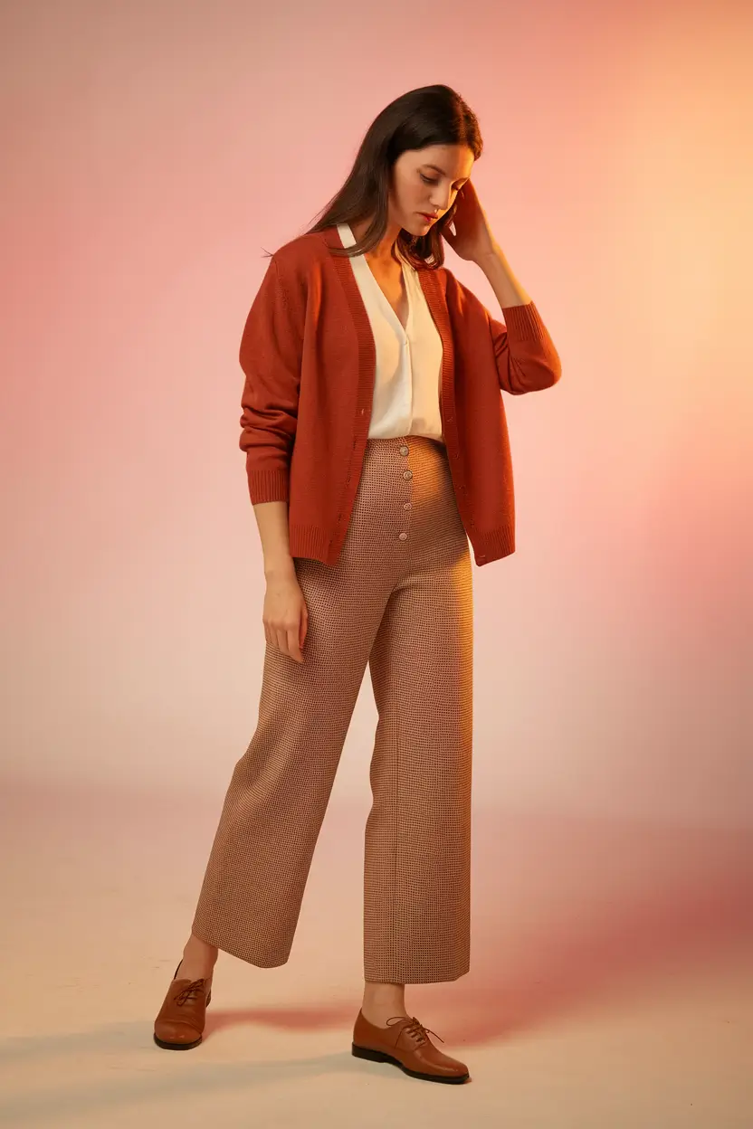 warm fall outfits work Retro Smart with Burnt Hues