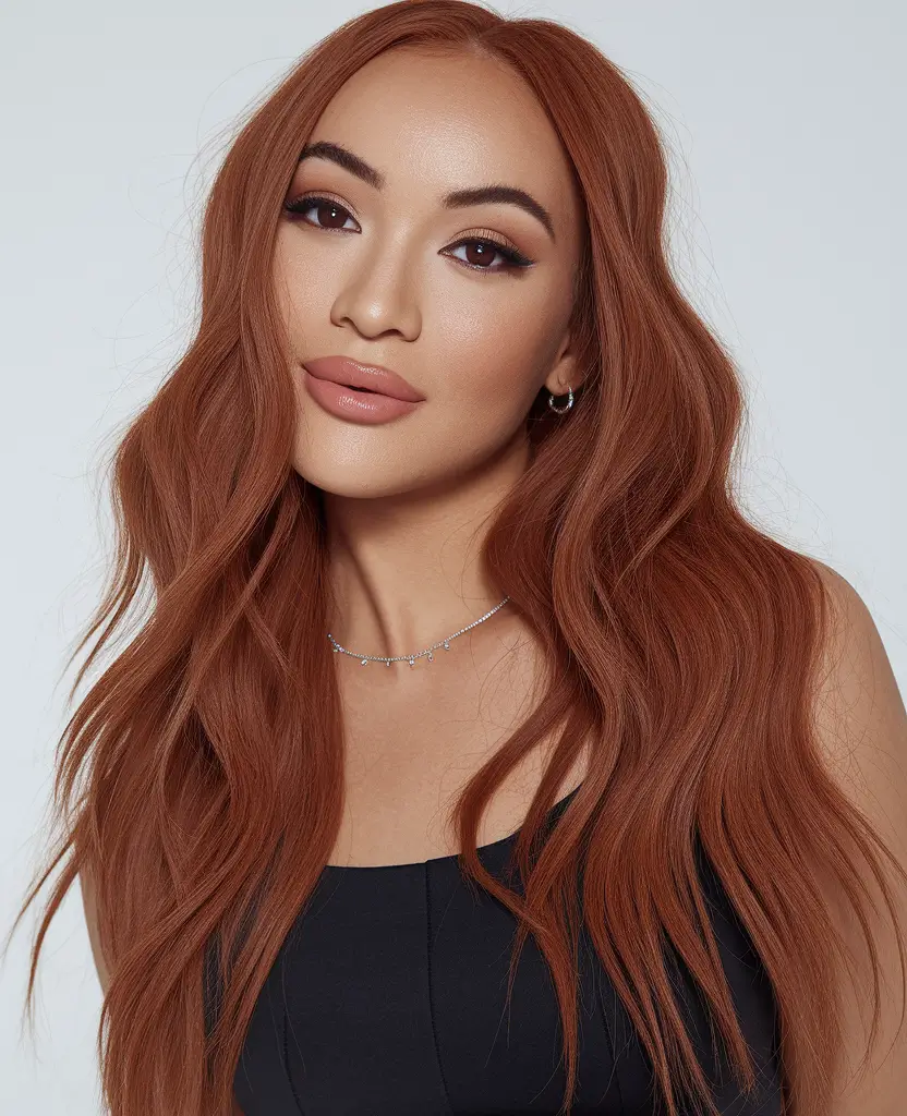 Warm Fall Hair Colors for Latinas in 2025 Cinnamon Sugar Luxe Waves