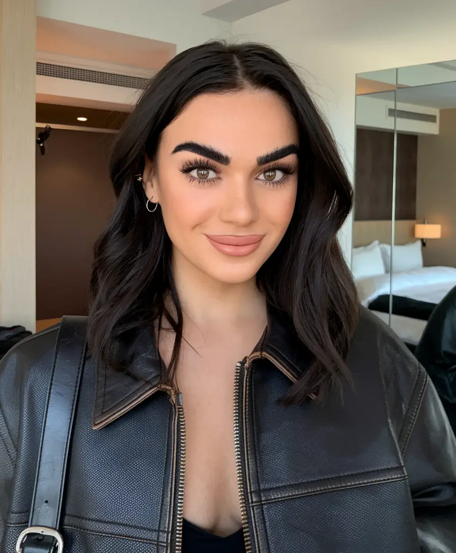 Warm Fall Hair Colors for Latinas in 2025 Espresso Sheen Midi-Lob