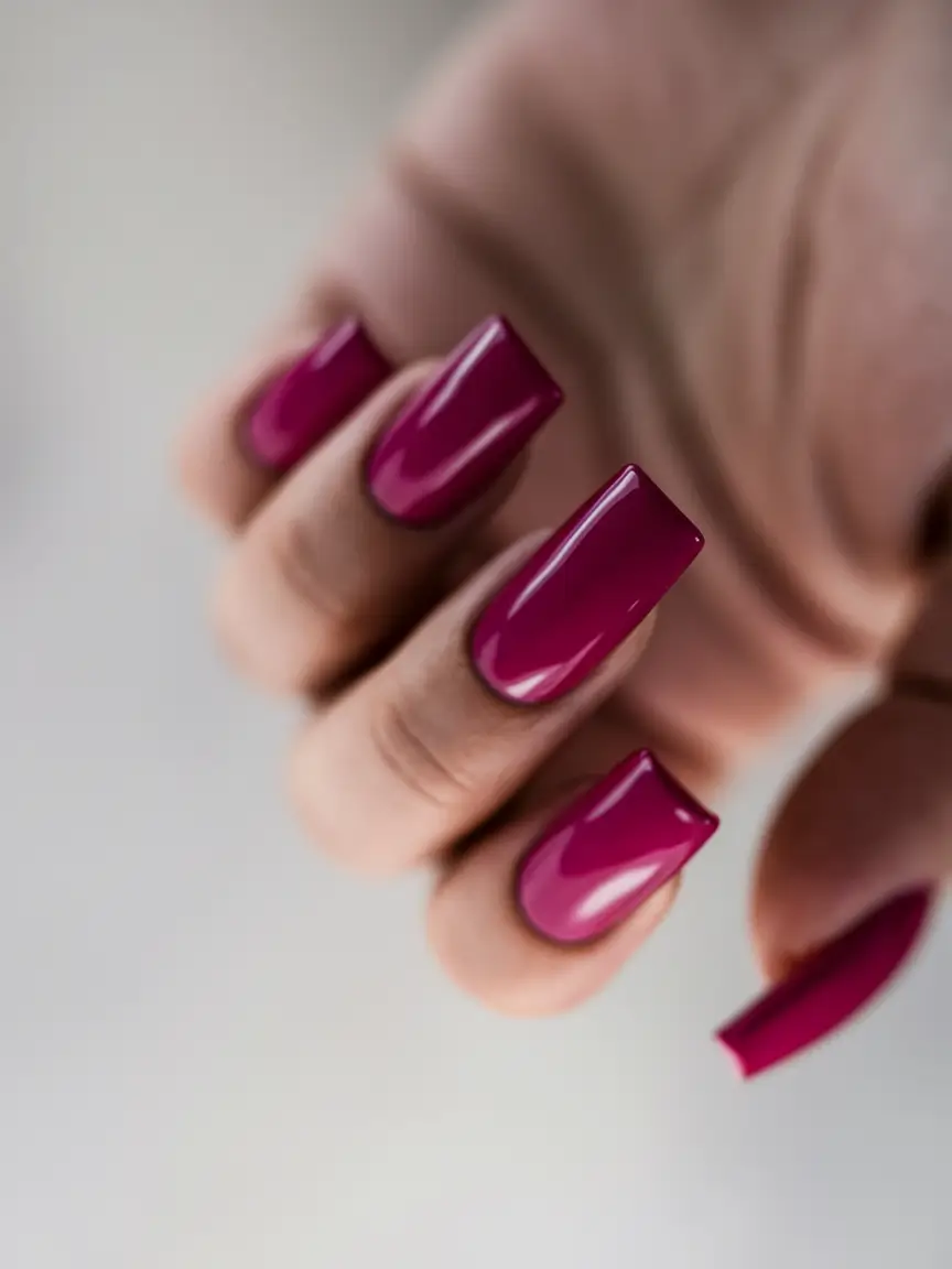 2025 Autumn Nail Designs Berry Pink Gloss