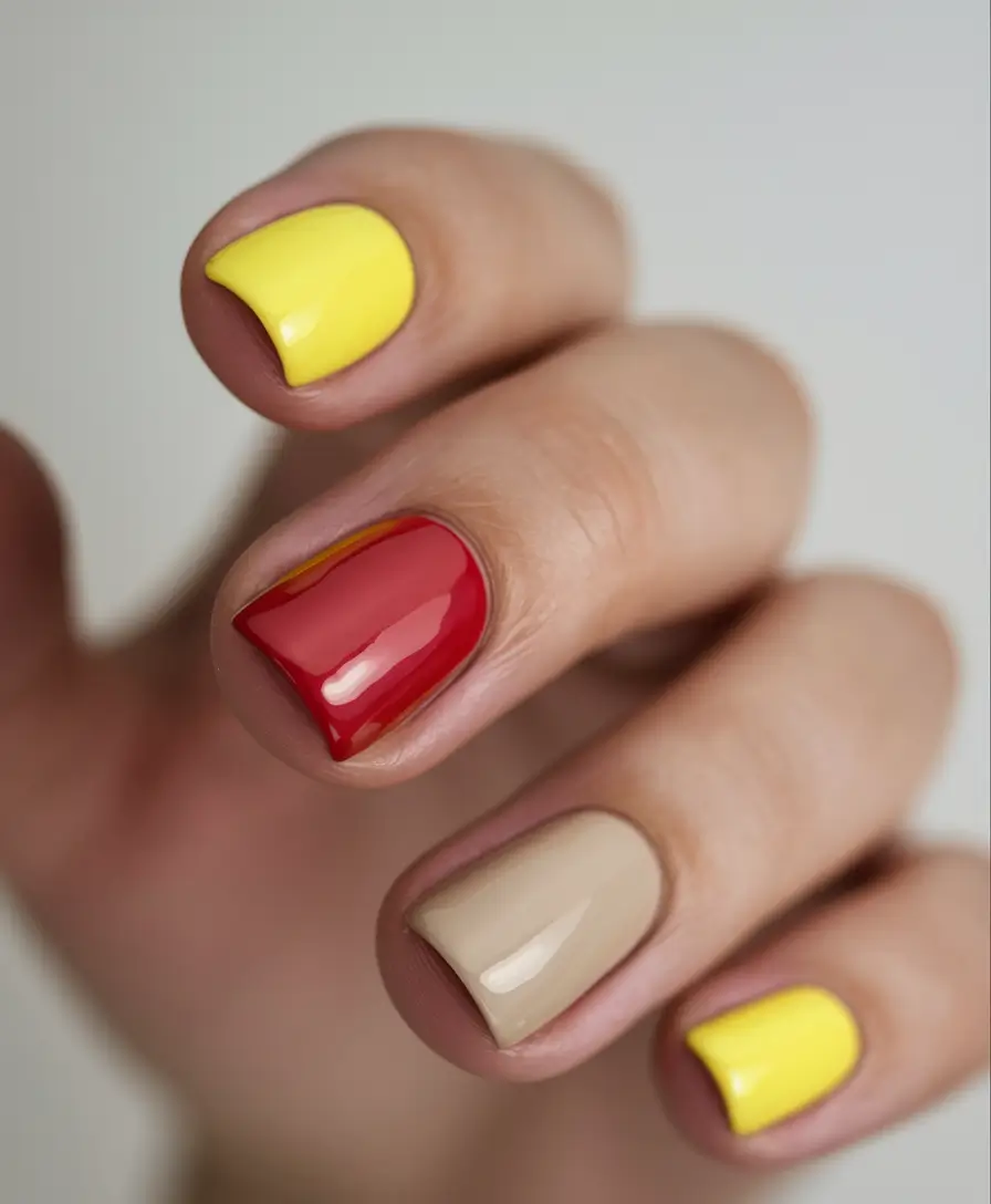 2025 Fall Nail Colors for Medium Skin Playful Primary Mix