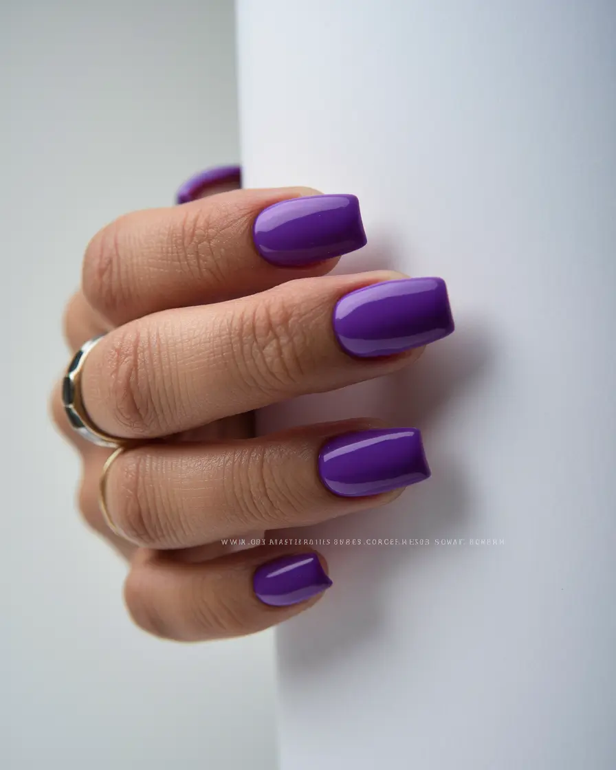 2025 Fall Nail Colors for Medium Skin Vibrant Plum Shorties