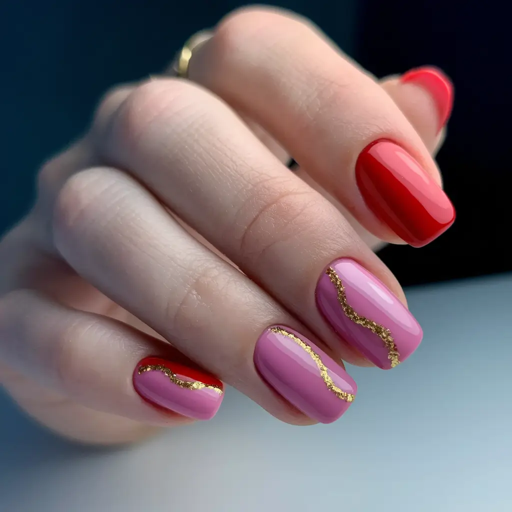 2025 Short Fall Nail Trends Rose Quartz Meets Candy Apple