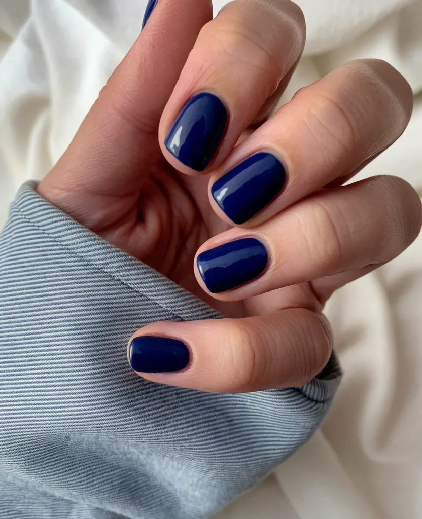 2025 Short Fall Nail Trends Midnight Navy Minimalism