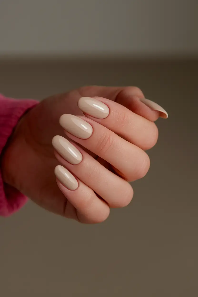 Autumn 2025 Nail Color Trends Creamy Almond Beige