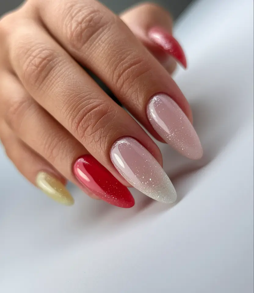 Autumn 2025 Nail Color Trends Sparkle-Tipped Gradient with a Seasonal Twist