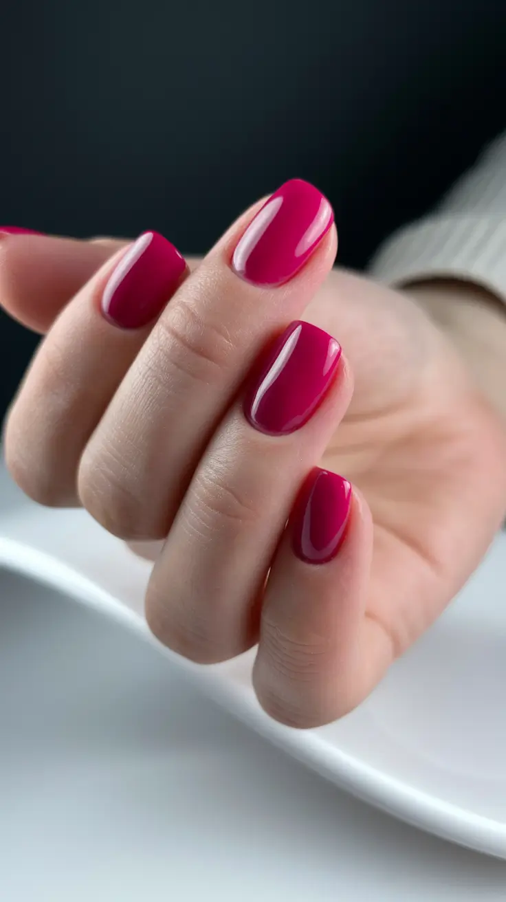 Autumn 2025 Nail Color Trends Bold Berry Shorties