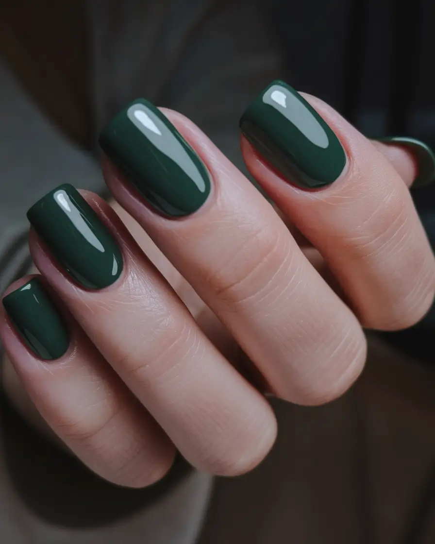 Autumn 2025 Nail Color Trends Evergreen Minimalism