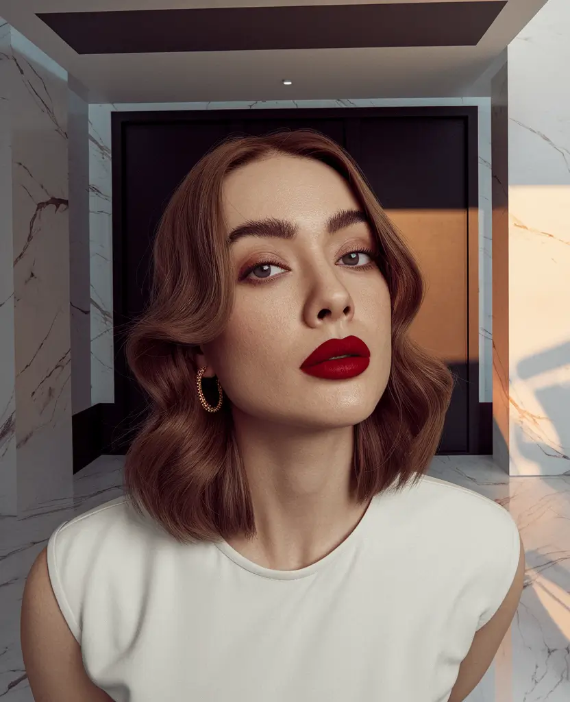 Best Fall 2025 Haircuts for Mid-Length Hair Vintage-Inspired Soft Waves