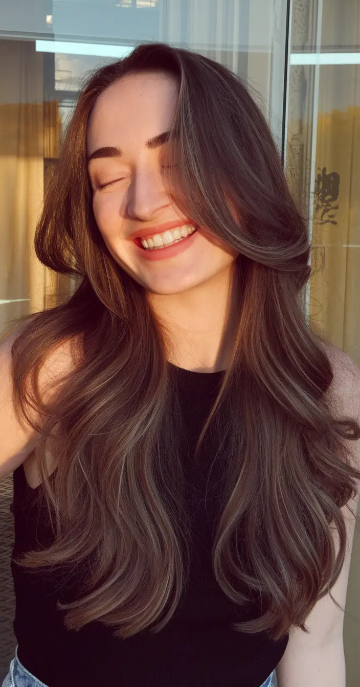 Best Fall Hair Colors Trends 2025 for Cool Skin Soft Cool Brunette Layers