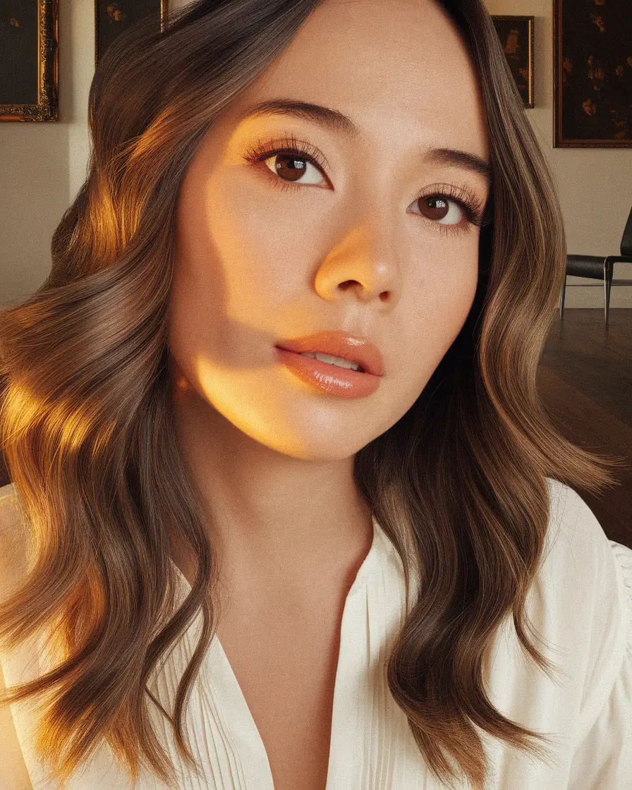 Best Fall Hair Colors Trends 2025 for Cool Skin Glossed Taupe Waves