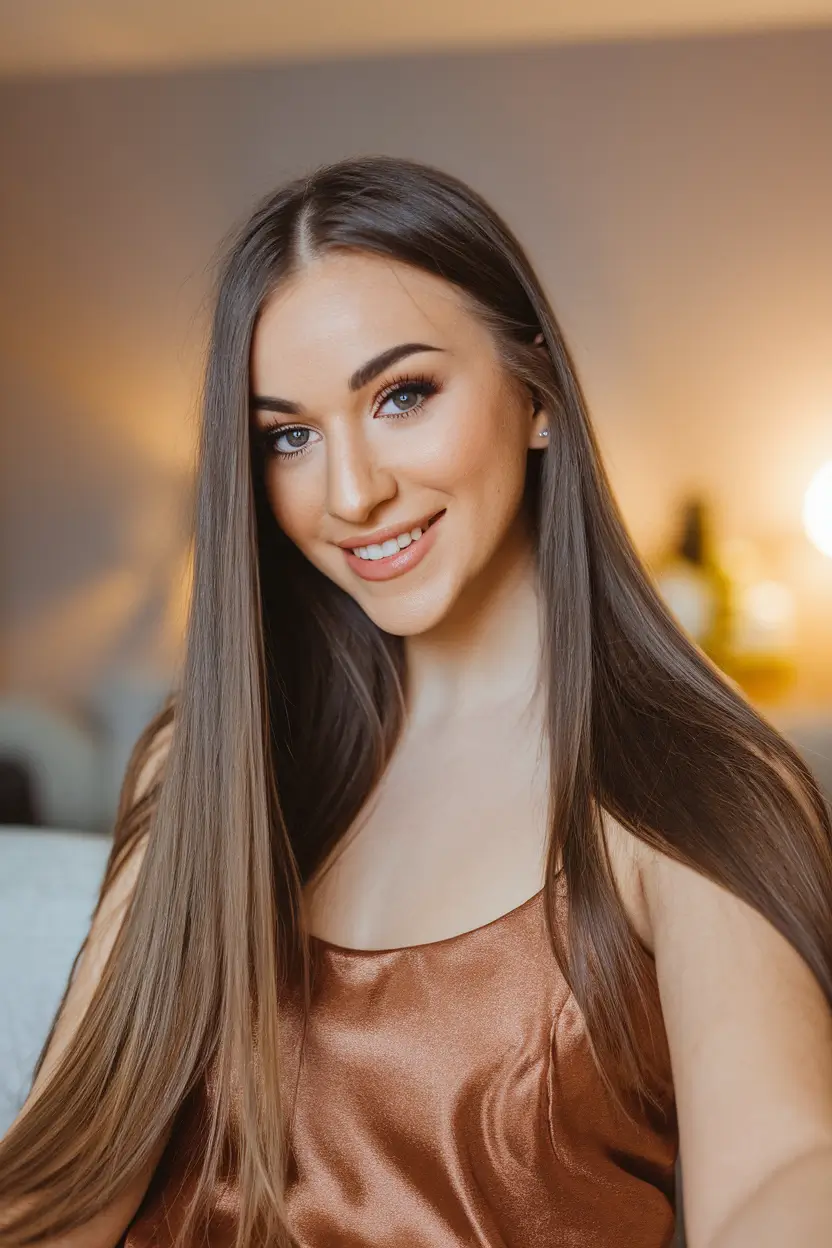Best Long Haircut to Try This Fall 2025 Sleek and Straight with Center Part