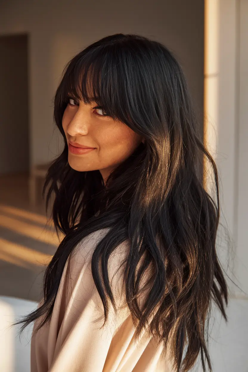 Best Long Haircut to Try This Fall 2025 Textured Long Layers with Wispy Fringe