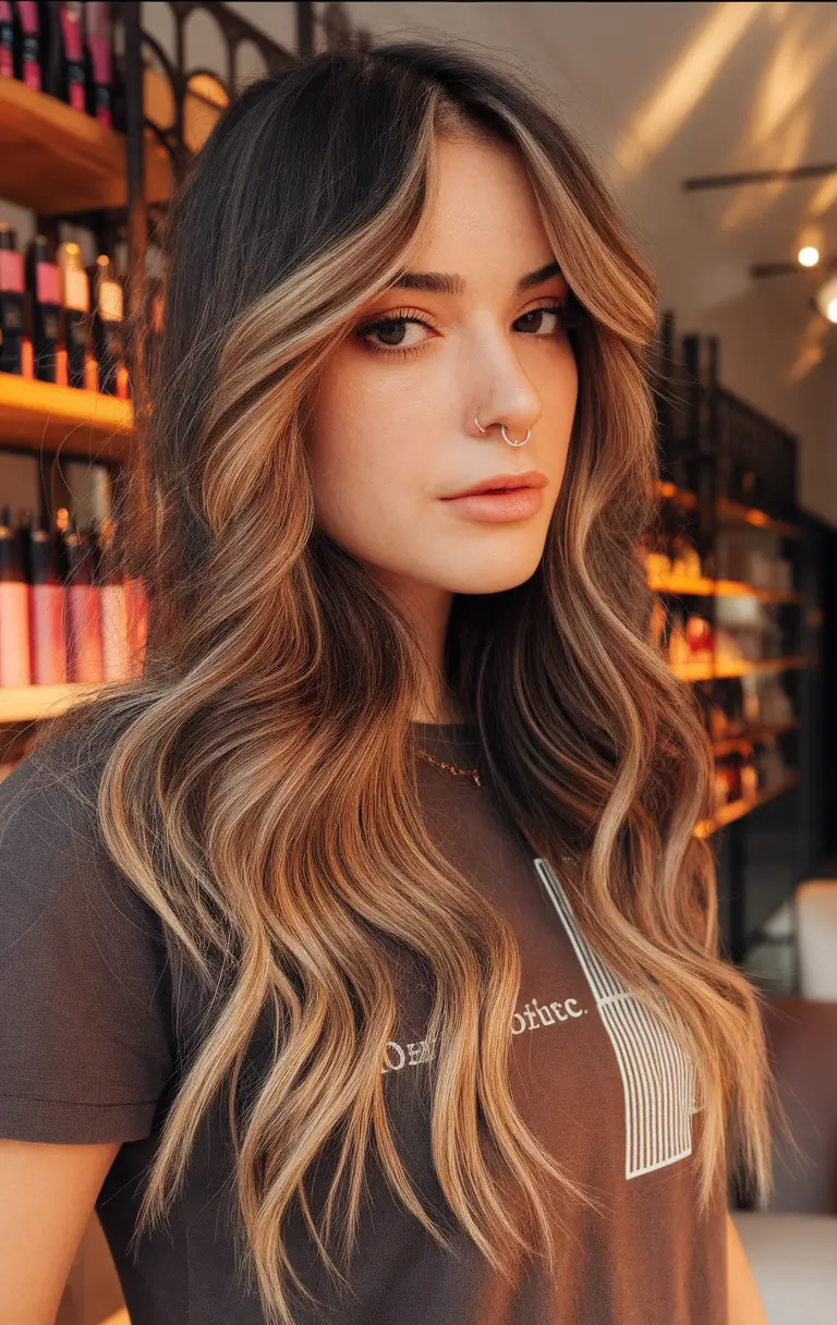 Chic and Cute Hair Color Ideas for Fall 2025 + Golden Bronde Waves with Soft Dimension