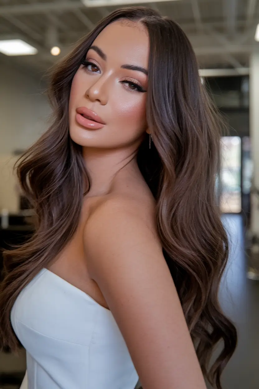 Chic and Cute Hair Color Ideas for Fall 2025 + Glossy Mocha Layers with Soft Waves