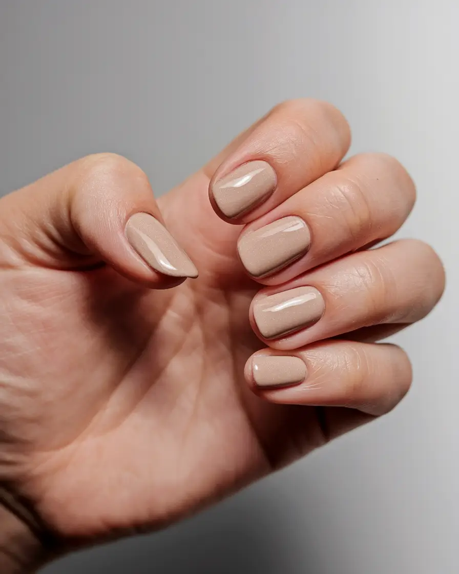 Creative Fall Gel Nail Designs 2025 Latte Short & Sleek