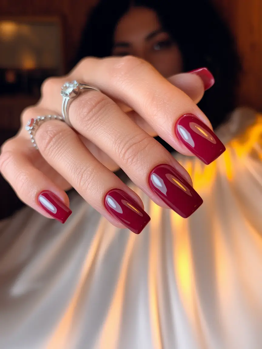 Creative Fall Gel Nail Designs 2025 Classic Bordeaux Statement