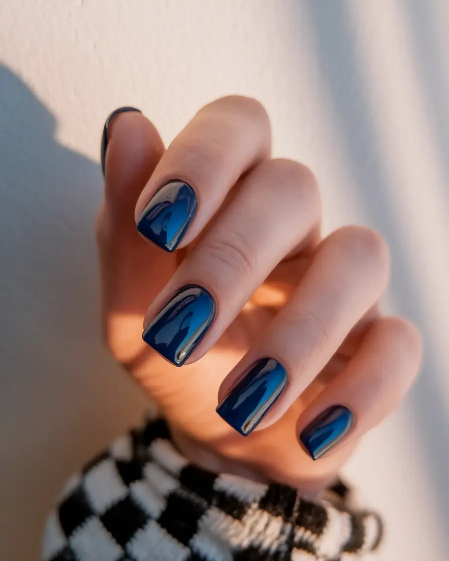 Early Fall Nails Ideas for 2025 Blue Midnight Gradient