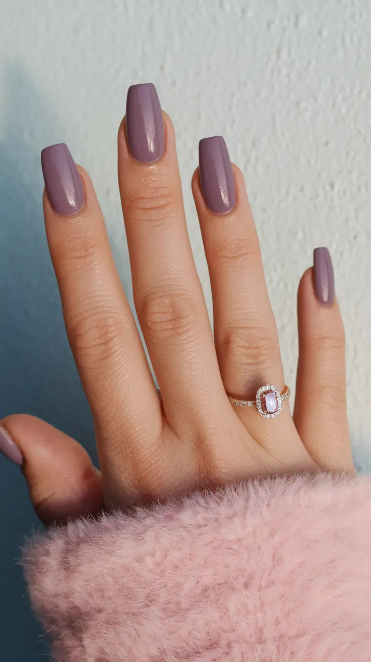 Early Fall Nails Ideas for 2025 Mauve Minimalism with Cozy Vibes