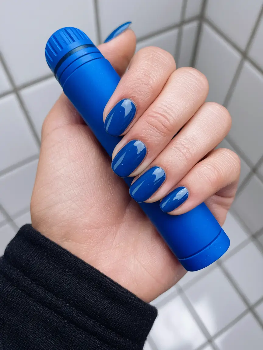 Early Fall Nails Ideas for 2025 Cool Blue Confidence