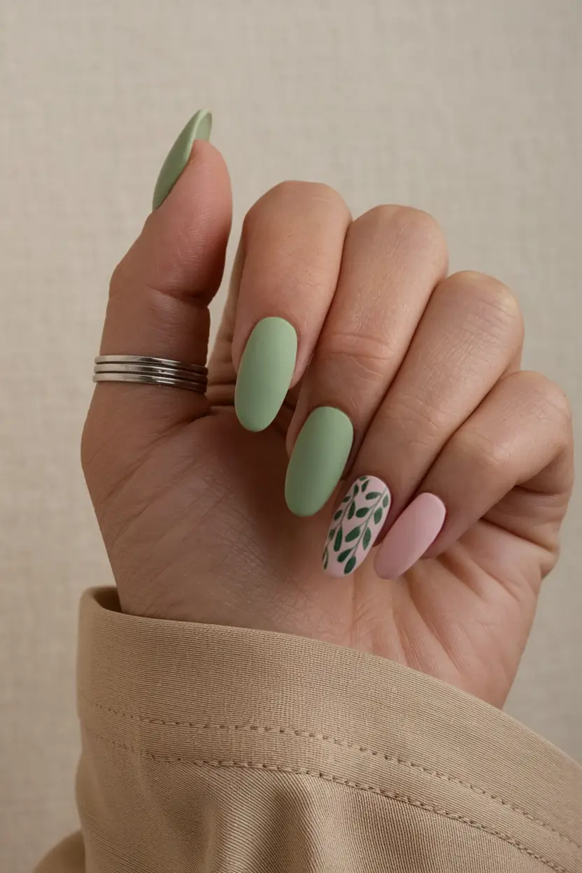 Early Fall Nails Ideas for 2025 Muted Matte Garden Vibes