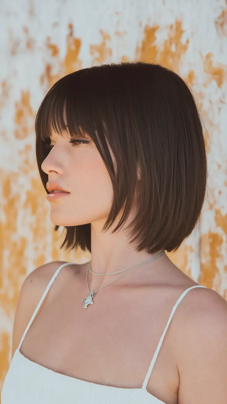 Fall 2025 Bangs & Haircut Combo Ideas Classic French Bob with Soft Bangs