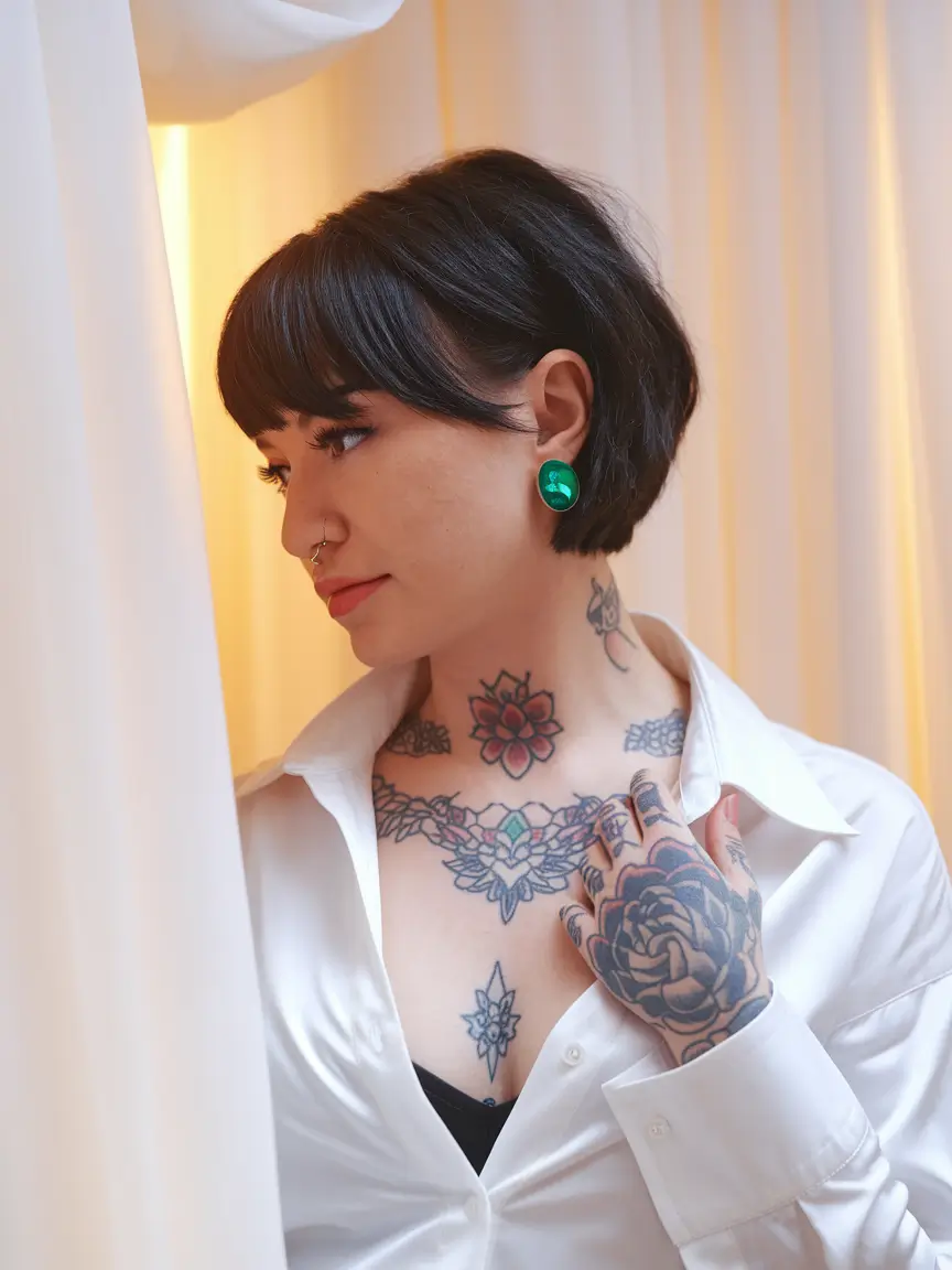 Fall 2025 Bangs & Haircut Combo Ideas Short French Bob with Blunt Bangs