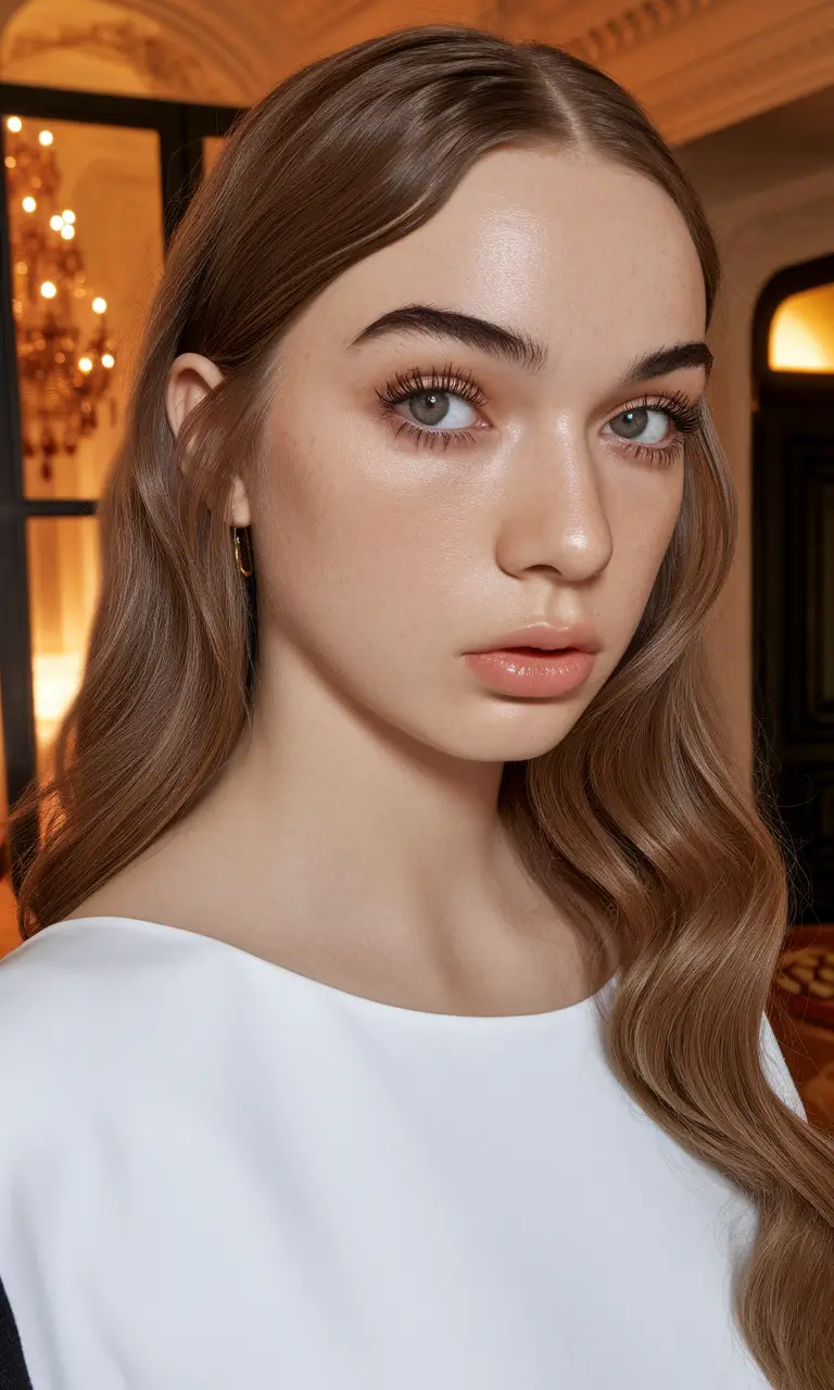 Fall 2025 Hair Colors on Deep Skin Tones Soft Brown Waves for Fair Skin