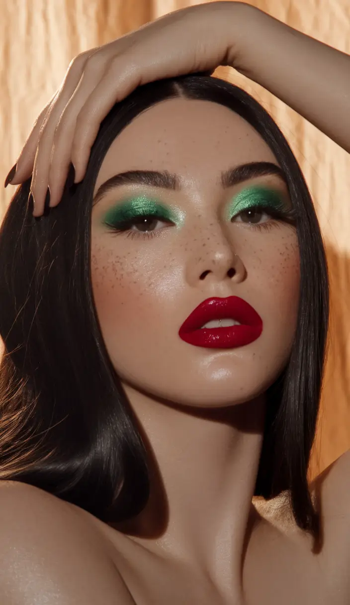 Fall 2025 Hair Colors on Deep Skin Tones Ink Black Bob with Runway Shine
