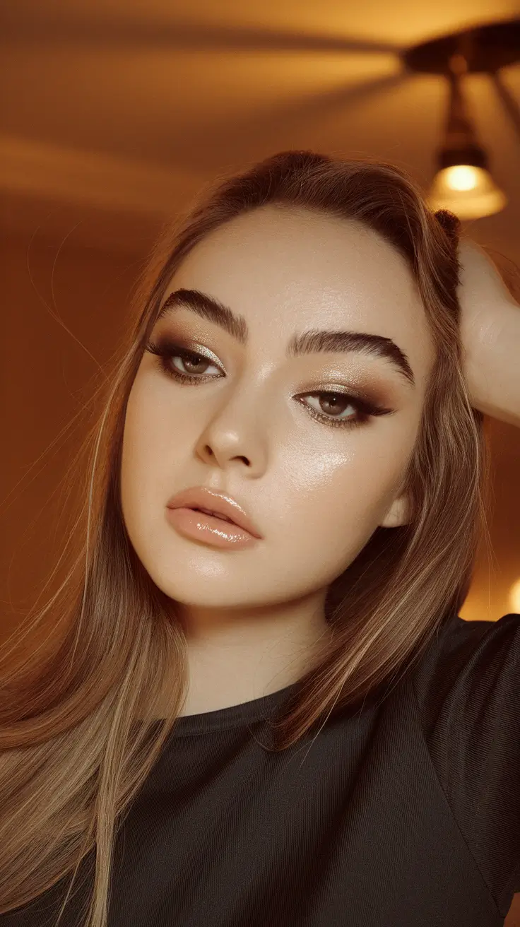 Fall 2025 Hair Colors on Deep Skin Tones Cool Taupe with Root Shadow