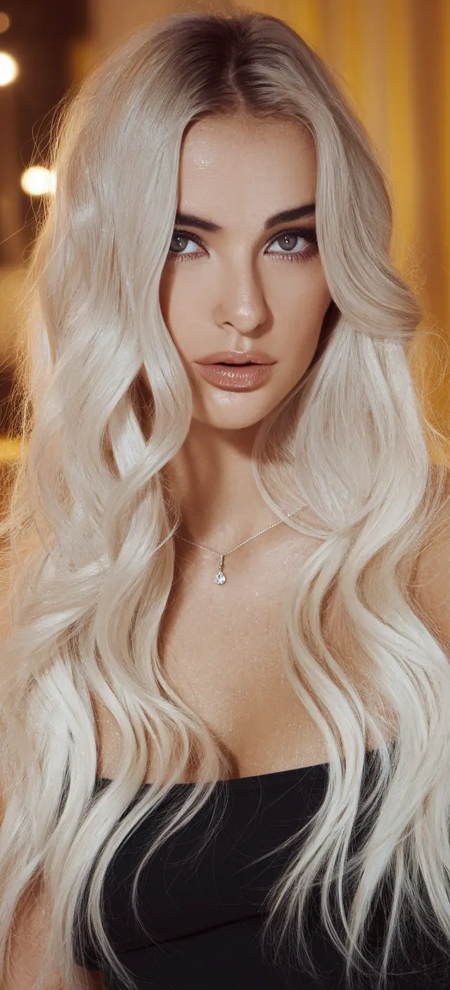 Fall 2025 Hairstyle + Hair Color Inspiration Platinum Waves with a Frosty Edge